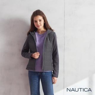 【NAUTICA】女裝修身羽絨連帽外套(灰色)