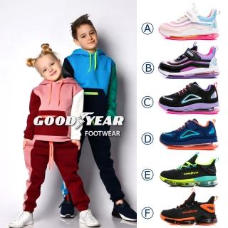 【GOODYEAR 固特異】季末促銷-全氣墊緩震運動鞋/中大童鞋 緩震 魔鬼氈(多款任選)