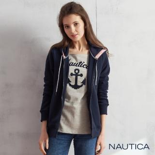 【NAUTICA】女裝原色連帽保暖休閒外套(深藍)
