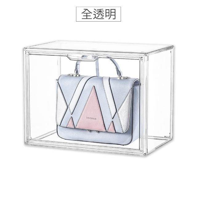 【HaRu日春生活】磁吸式包包收納箱-5入(透明收納盒 展示盒 公仔盒 鞋盒 置物盒 書籍收納盒 飾品盒 化妝盒)