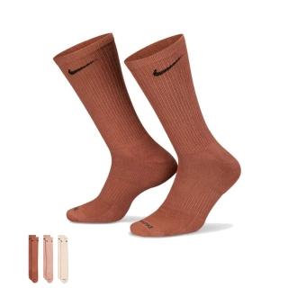 【NIKE 耐吉】襪子 運動襪 中筒襪 六雙組 Everyday Plus Cushioned 咖/粉/米 SX6891-914