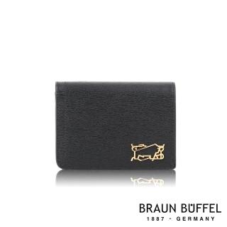 【BRAUN BUFFEL 德國小金牛】台灣總代理 索內特 名片夾-黑色(BF684-141-BK)