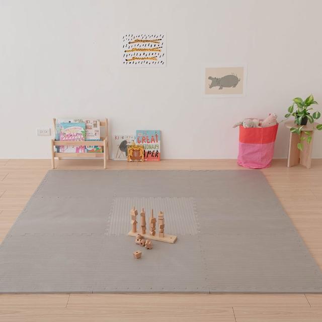 【PatoPato】居家草蓆紋1箱9片／60x60x1.2cm巧拼地墊／3款任選／附贈18條邊條(巧拼地墊／拼接地墊)
