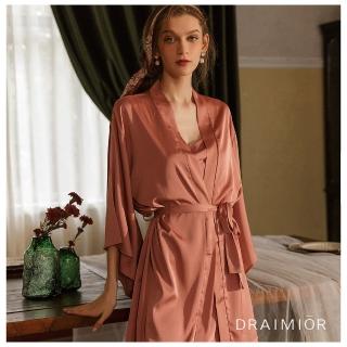 【久慕雅黛】DRAIMIOR純色優雅簡約睡裙組。豆沙粉(睡裙套組)