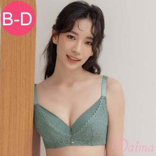 【Daima 黛瑪】網紅實穿★軟鋼圈內衣B-D/捕夢仙子深V蕾絲內衣/集中包覆/調整型(綠色)