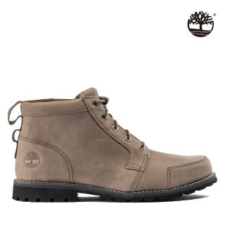 【Timberland】男款中灰色全粒面皮革基本款查卡靴(A2ATE089)