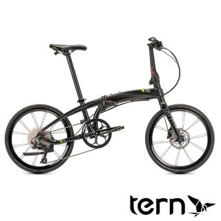 【Tern】Verge P10 22吋451輪組10速鋁合金折疊單車-鍛光黑底灰標綠線