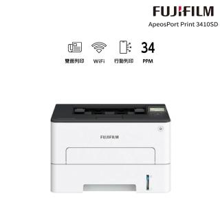 【FUJIFILM 富士軟片】ApeosPort Print 3410SD A4黑白雷射無線印表機(WIFI/高速/防水/畫質精細/雷射)