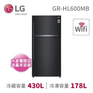 【LG 樂金】608公升二級能效WiFi變頻右開上下門冰箱(GR-HL600MB)