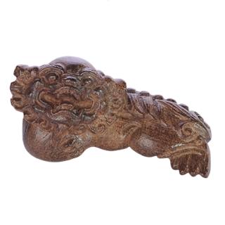 【十方佛教文物】祥獅{土沉木雕}納福鎮宅(平安吉祥如意)