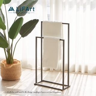 【LiFArt】無印風雙桿毛巾架
