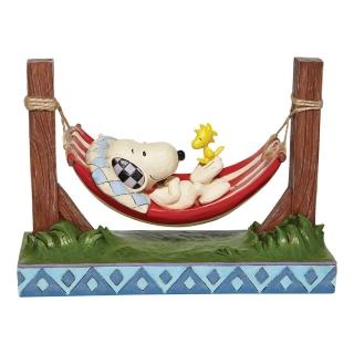 【Enesco】精品家飾 Snoopy 史努比&胡士托躺吊床居家擺飾
