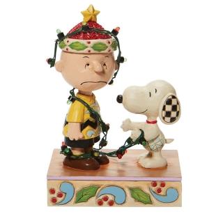 【Enesco】精品家飾 Peanuts 系列 Snoopy 史努比與查理布朗燈串居家擺飾