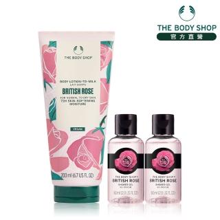 【THE BODY SHOP 美體小舖】玫瑰嫩膚保濕組(玫瑰潤膚乳200ML+沐浴膠60ML*2)