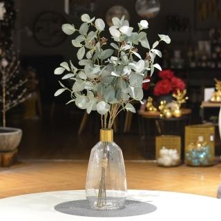 【YU Living 信歐傢居】人造尤加利葉花束 城市綠意植栽 室內家居裝飾(高75cm/綠色)