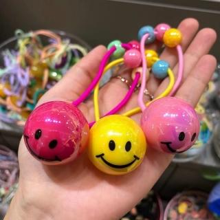 【韓國 Bebe Prince】笑臉球球髮圈3色一組(共6條)