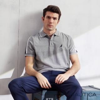 【NAUTICA】男裝 休閒運動風短袖POLO衫(灰色)