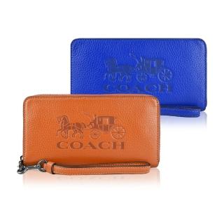 【COACH】壓印馬車荔枝紋皮革手掛式長夾(任選)