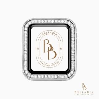 【BellaBia】Apple Watch 38/44mm方形格鑽系列保護框 錶框(銀)