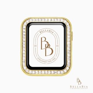 【BellaBia】Apple Watch 38/44mm方形格鑽系列保護框 錶框(金色合金錶框)