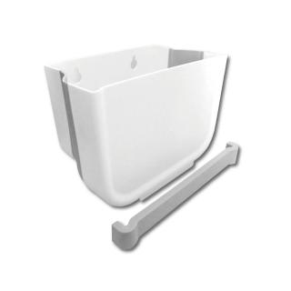 【日本Imakara】無印風廚房流理臺專用懸掛式收納伸縮摺疊垃圾桶S號(廚餘桶回收箱可固定垃圾袋)