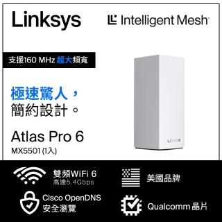 【Linksys】Atlas pro 6  AX5400 雙頻  Mesh Wifi 路由器/分享器(MX5501-AH)