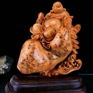 【桃花源創意工坊】元寶彌勒瘤-木雕(木雕)