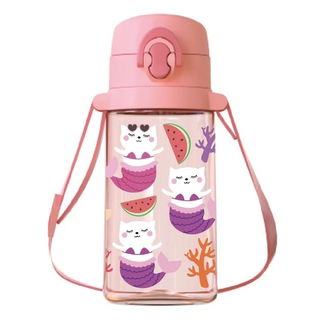 【Home Tune 家音】美國Tritan材質兒童彈蓋吸管水壺附背帶570ml(彈蓋吸管式附背帶)