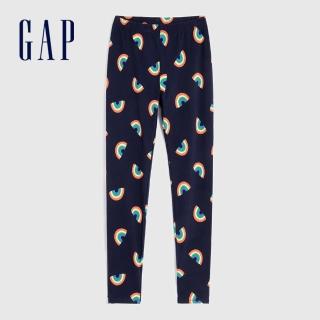 【GAP】女童 甜美印花彈力針織內搭褲(813075-彩虹印花)