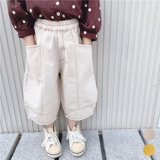 【橘魔法】兒童九分棉布哈倫褲 鬆緊褲頭 寬褲 燈籠褲(褲子 中性款 男童 女童 防蚊褲 現貨 兒童 童裝)