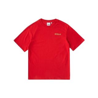 【FILA】KIDS 童短袖圓領上衣-紅色(1TEV-4605-RD)