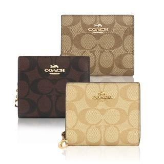 【COACH】立體馬車緹花LOGO對開短夾(任選)