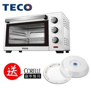 【TECO 東元】18公升電烤箱 XYFYB1801贈康寧10吋平盤附微波蓋(福利品)
