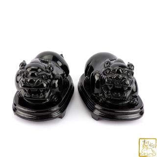 【吉祥水晶】彩虹黑曜石貔貅一對 6.55kg(招財辟邪)