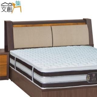 【文創集】卡奧蘭 雙色6尺雙人加大布紋皮革床頭箱(不含床墊＋不含床底)