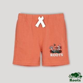 【Roots】Roots 小童- 生生不息系列 蘑菇元素休閒短褲(橘紅色)