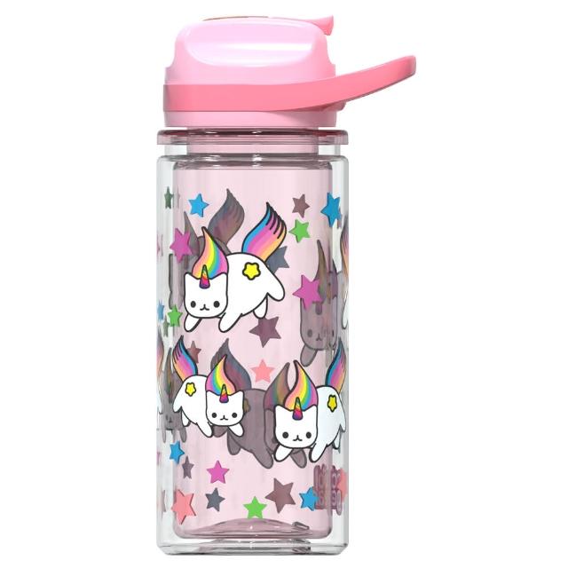【Cool Gear 酷樂】兒童雙層藝術吸管式水壺450ml(翻蓋吸管式)