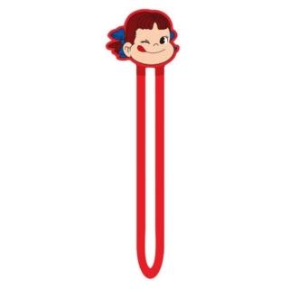 【小禮堂】不二家 PEKO 矽膠造型捲線器 《紅眨眼款》(平輸品)