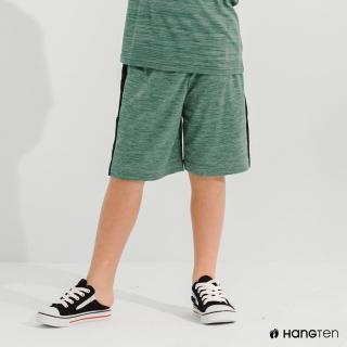 【Hang Ten】男童-恆溫多功能-REGULAR FIT鳥眼吸排紗涼感抗菌除臭運動短褲(綠)