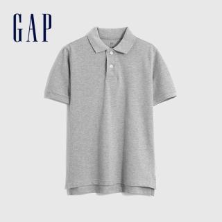 【GAP】男童 活力亮色網布短袖POLO衫(763889-淺灰色)
