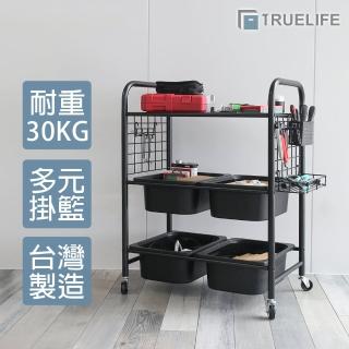 【TrueLife】MIT多組件四抽工具推車(工具車 活動工具櫃 五金收納 職人推車)