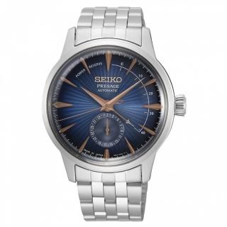 【SEIKO 精工】調酒師系列機械錶/中央動力儲存顯示/41mm/藍x金(SSA403J1)