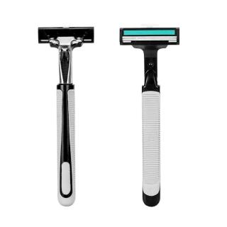 【CS22】不銹鋼雙層手動刮鬍刀超值組(2刀架+60刀片)