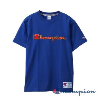 【Champion】AS刺繡Logo短Tee-寶藍色