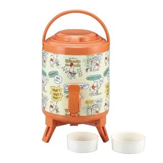 【Pearl】迪士尼 保溫保冷手提式茶桶 維尼 漫畫  3L 附杯子x2(餐具雜貨)
