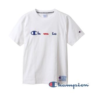 【Champion】AS彩色刺繡字體短Tee-白色