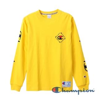 【Champion】AS印花LOGO長TEE-黃色