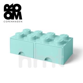 【LEGO 樂高】Room Copenhagen LEGO☆ Storage Brick 8樂高積木方塊八抽屜盒-粉藍色(樂高收納盒)