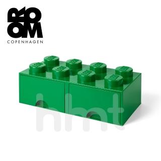 【LEGO 樂高】Room Copenhagen LEGO☆ Storage Brick 8樂高積木方塊八抽屜盒-綠色(樂高收納盒)