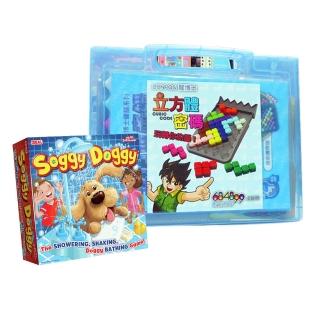 【LONPOS 龍博士】龍博士特惠組合6-立方體密碼+迷你攜帶板x2+進階題本+暢銷桌遊甩水狗狗